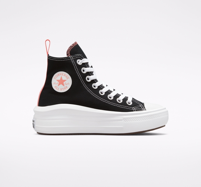 Dětské Boty Na Platformy Converse Chuck Taylor All Star Move Černé Růžové Světle Blankyt Bílé | 65KSWMOZH