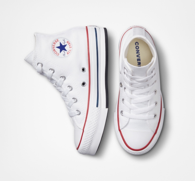 Dětské Boty Na Platformy Converse Chuck Taylor All Star Lift Bílé Tmavě Červené Tmavě Blankyt | 71XWSGNTU