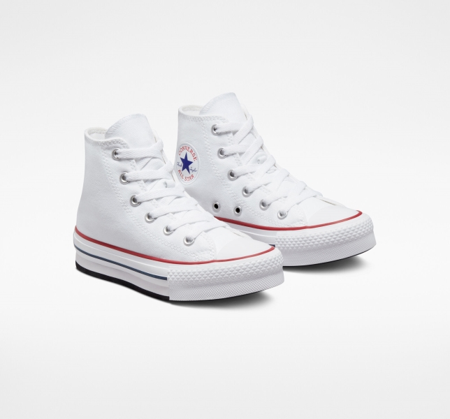 Dětské Boty Na Platformy Converse Chuck Taylor All Star Lift Bílé Tmavě Červené Tmavě Blankyt | 71XWSGNTU