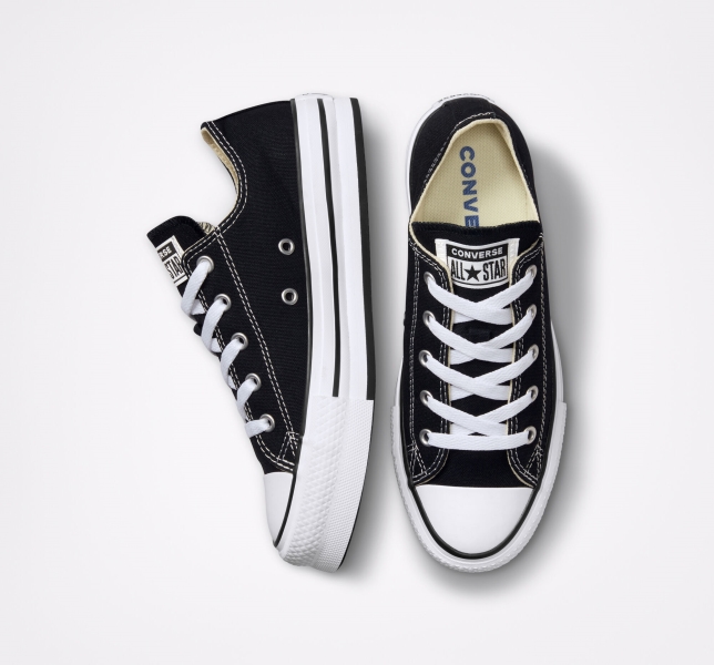 Dětské Boty Na Platformy Converse Chuck Taylor All Star Lift Černé Bílé Černé | 97QHTACFY