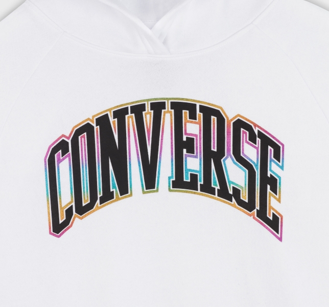 Dětské Mikiny S Kapucí Converse Shine Raglan Pullover Bílé | 35GJHKQCI