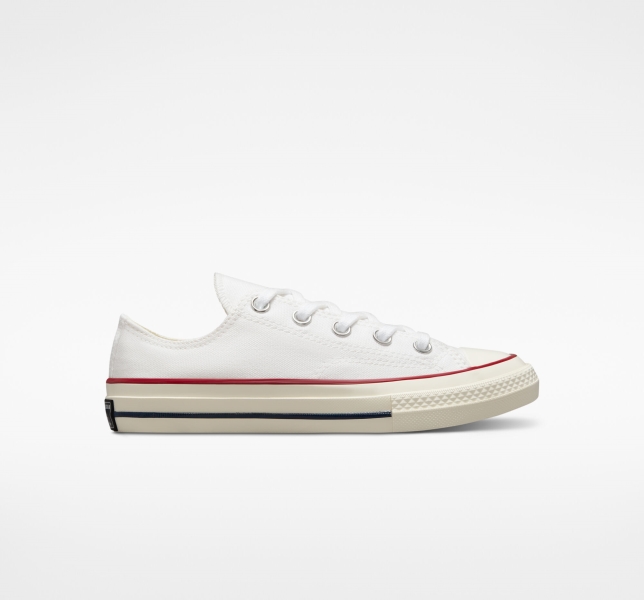 Dětské Plátěné Boty Converse Chuck 70 Vintage Bílé Tmavě Červené | 18GMIJBFO