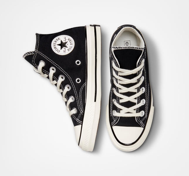 Dětské Plátěné Boty Converse Chuck 70 Vintage Černé Černé | 38KXBYQFD