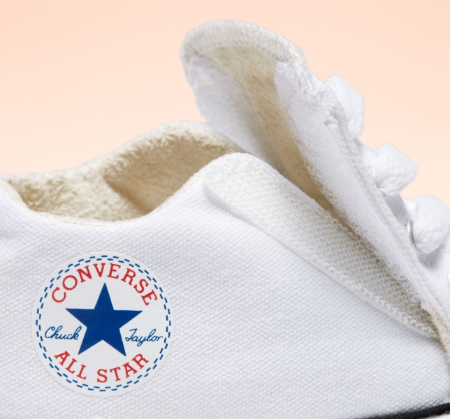 Dětské Plátěné Boty Converse Chuck Taylor All Star Cribster Easy-On Bílé Béžový Bílé Bílé | 14JNQMEXF