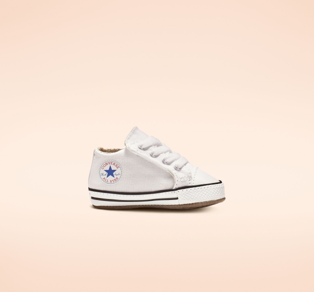 Dětské Plátěné Boty Converse Chuck Taylor All Star Cribster Easy-On Bílé Béžový Bílé Bílé | 14JNQMEXF