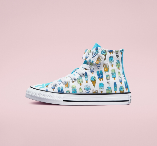 Dětské Plátěné Boty Converse Chuck Taylor All Star Easy-On Frozen Treats Bílé Blankyt Světle Zelene | 24ENAPKSI