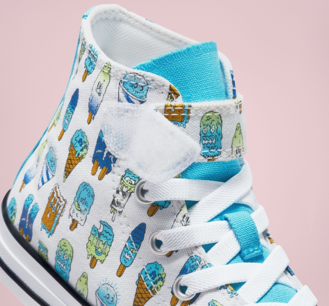 Dětské Plátěné Boty Converse Chuck Taylor All Star Easy-On Frozen Treats Bílé Blankyt Světle Zelene | 24ENAPKSI