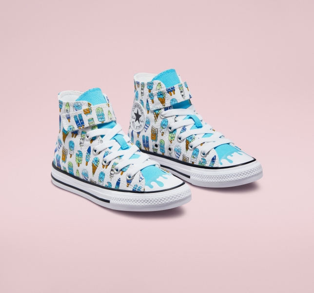 Dětské Plátěné Boty Converse Chuck Taylor All Star Easy-On Frozen Treats Bílé Blankyt Světle Zelene | 24ENAPKSI