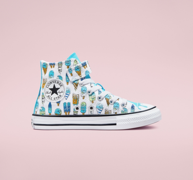 Dětské Plátěné Boty Converse Chuck Taylor All Star Easy-On Frozen Treats Bílé Blankyt Světle Zelene | 24ENAPKSI