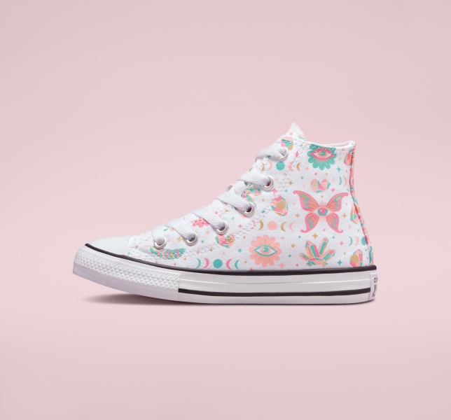 Dětské Plátěné Boty Converse Chuck Taylor All Star Mystic Gems Bílé Růžové Koralove | 32DZKEIFL