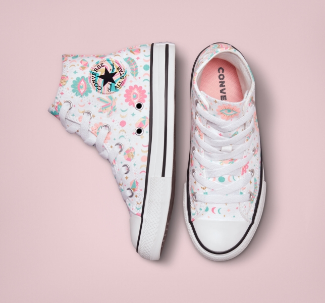 Dětské Plátěné Boty Converse Chuck Taylor All Star Mystic Gems Bílé Růžové Koralove | 32DZKEIFL