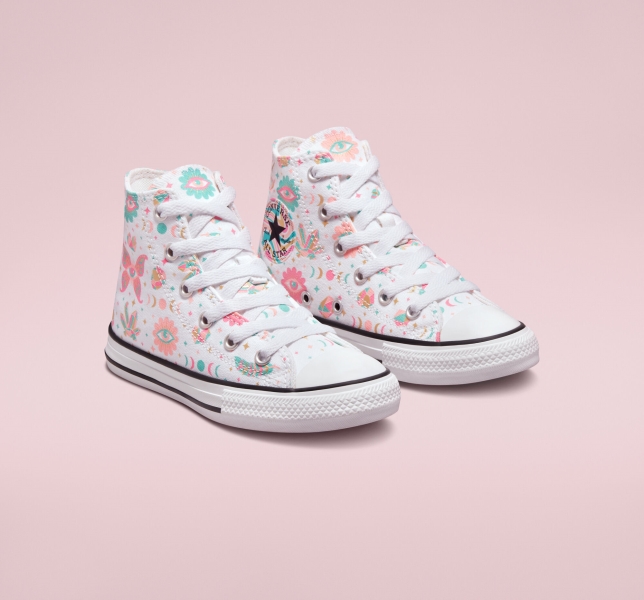 Dětské Plátěné Boty Converse Chuck Taylor All Star Mystic Gems Bílé Růžové Koralove | 32DZKEIFL