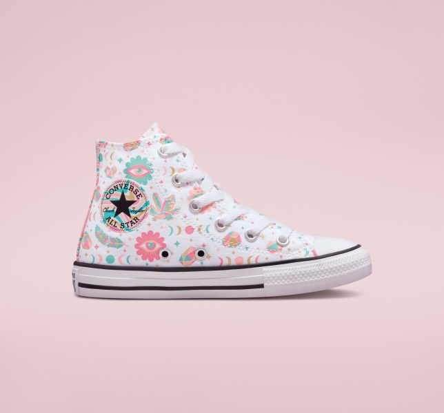 Dětské Plátěné Boty Converse Chuck Taylor All Star Mystic Gems Bílé Růžové Koralove | 32DZKEIFL