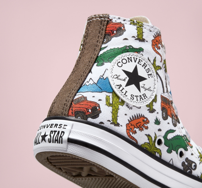 Dětské Plátěné Boty Converse Chuck Taylor All Star Desert Explorer Bílé Zelene | 51KEDRTMA