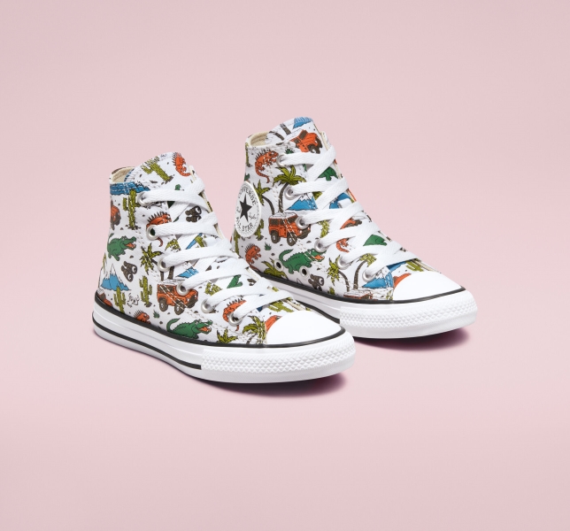 Dětské Plátěné Boty Converse Chuck Taylor All Star Desert Explorer Bílé Zelene | 51KEDRTMA