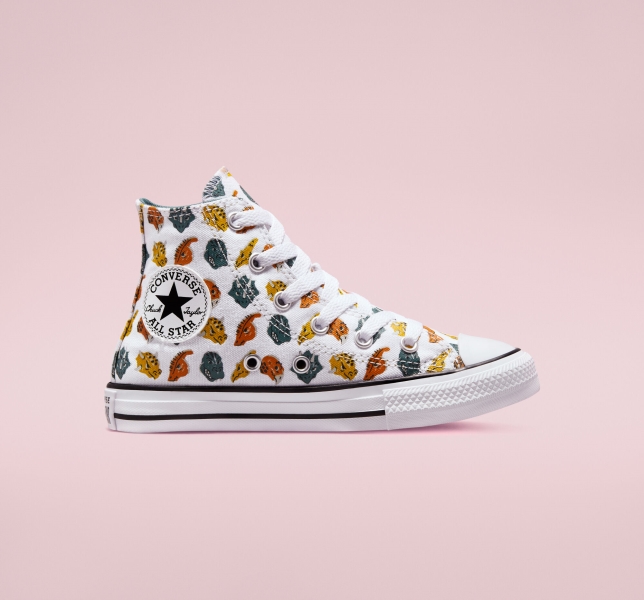 Dětské Plátěné Boty Converse Chuck Taylor All Star Dino Daze Bílé Tmavě Zelene Černé | 60WZNEPJX