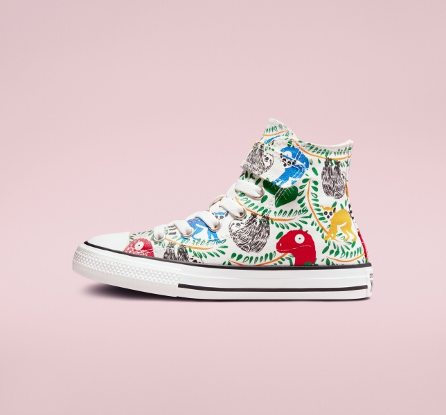 Dětské Plátěné Boty Converse Chuck Taylor All Star Easy-On Multicolored Animals Bílé Viacfarebný Černé | 62SAGKVUF