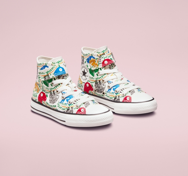 Dětské Plátěné Boty Converse Chuck Taylor All Star Easy-On Multicolored Animals Bílé Viacfarebný Černé | 62SAGKVUF