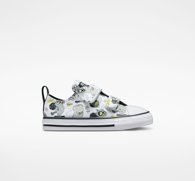 Dětské Plátěné Boty Converse Chuck Taylor All Star Easy-On Raccoons Bílé Černé Šedé | 94CEDQKVM