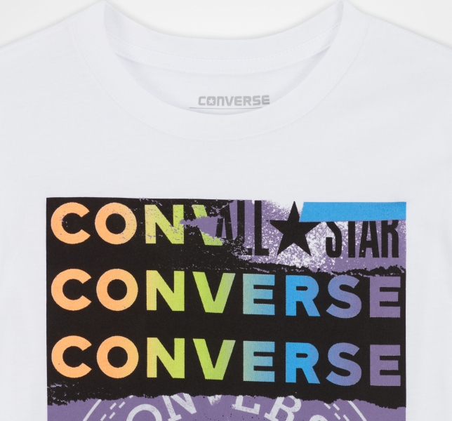 Dětské Tričko Converse Logo Mixup Grafická Bílé | 05QXIVCDB