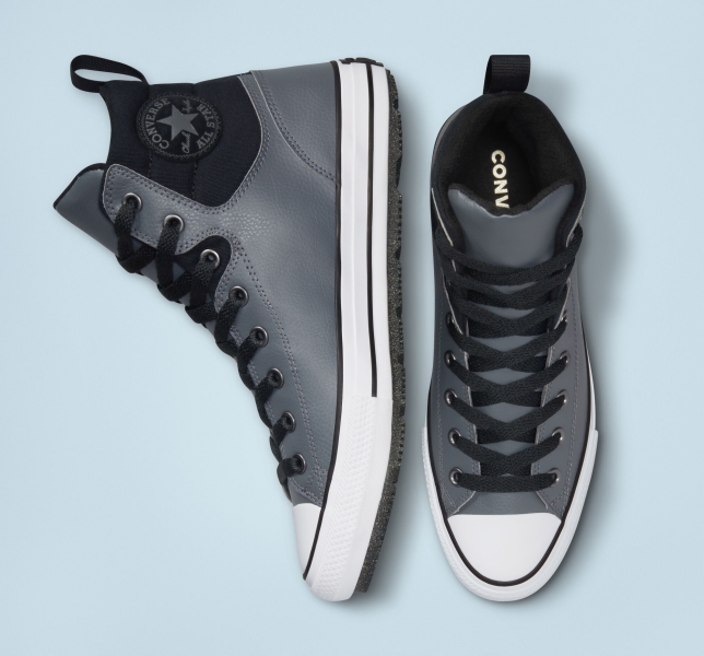 Pánské Boty Converse Chuck Taylor All Star Berkshire Šedé Černé Černé | 52ROGIMQZ