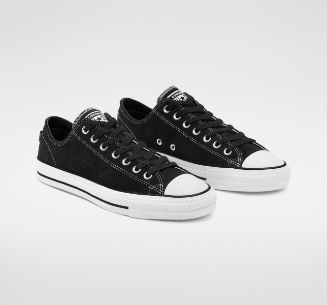 Pánské Plátěné Boty Converse CONS Chuck Taylor All Star Pro Černé Černé Bílé | 60IXYNJCV