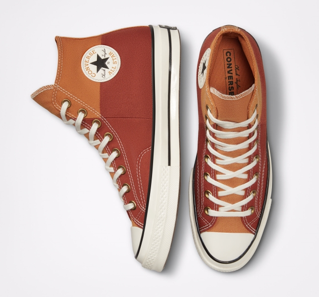 Pánské Plátěné Boty Converse Chuck 70 Colorblocked Oranžové | 80OGAUFSB