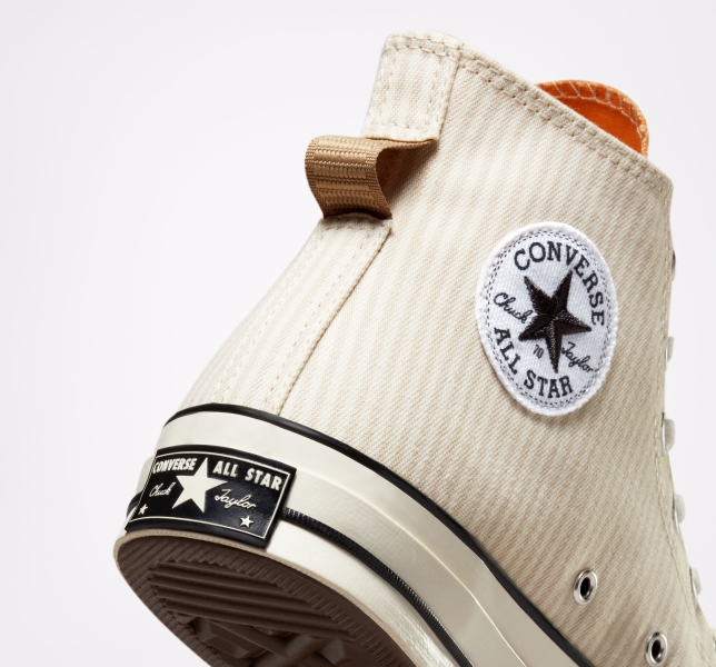 Pánské Plátěné Boty Converse Chuck 70 Crafted Stripe Hnědé | 98NDUJGZW