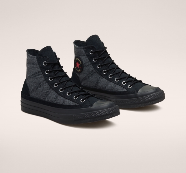 Pánské Plátěné Boty Converse Chuck 70 GORE-TEX Černé Černé Černé | 21HZLKCTF