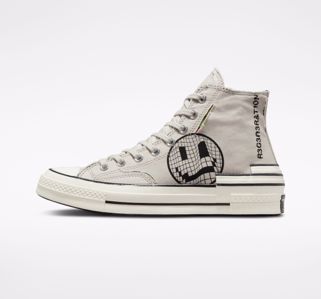 Pánské Plátěné Boty Converse Chuck 70 Hacked Heel Tear Away Světle Béžový Černé | 60CHDVNLE