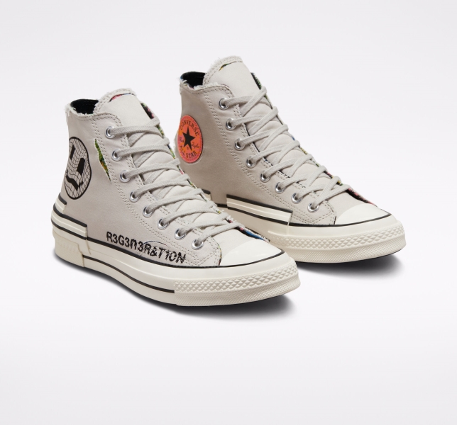 Pánské Plátěné Boty Converse Chuck 70 Hacked Heel Tear Away Světle Béžový Černé | 60CHDVNLE