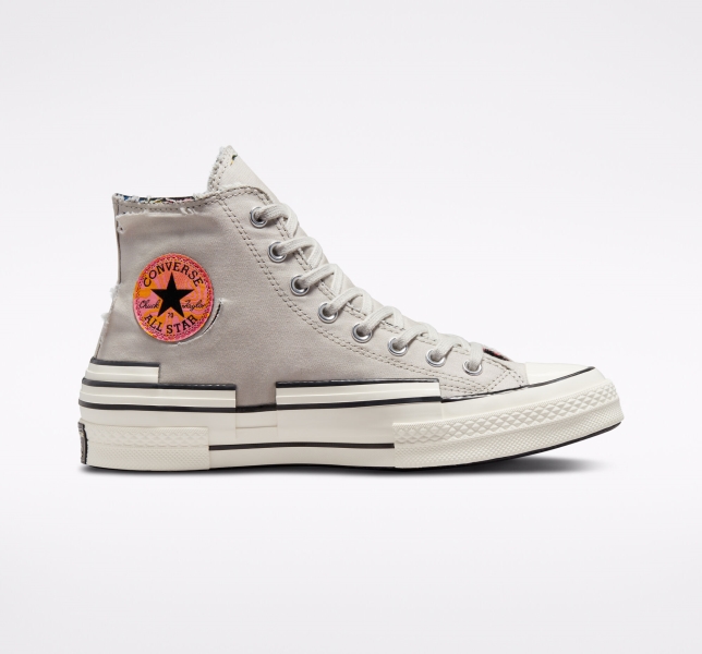 Pánské Plátěné Boty Converse Chuck 70 Hacked Heel Tear Away Světle Béžový Černé | 60CHDVNLE