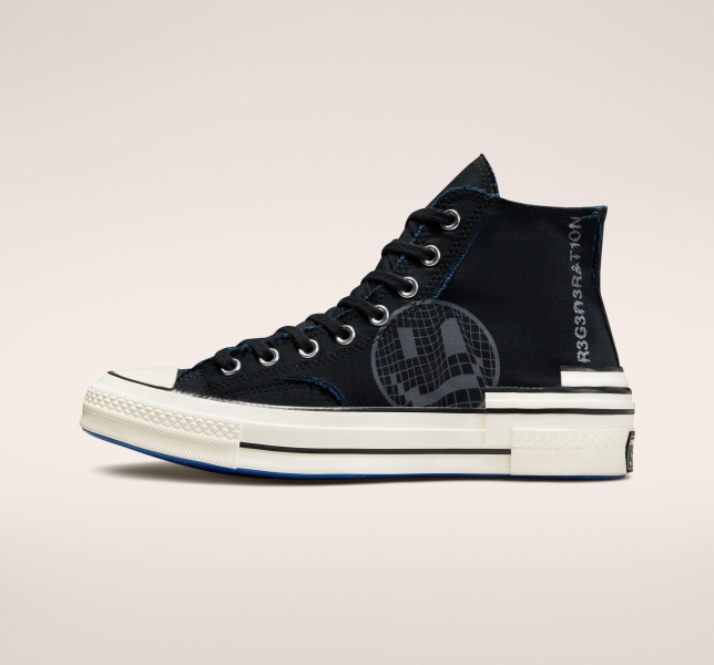 Pánské Plátěné Boty Converse Chuck 70 Hacked Heel Tear Away Černé Šedé Blankyt | 84IBEQXZC