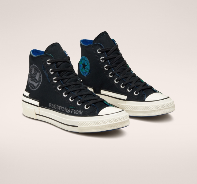 Pánské Plátěné Boty Converse Chuck 70 Hacked Heel Tear Away Černé Šedé Blankyt | 84IBEQXZC