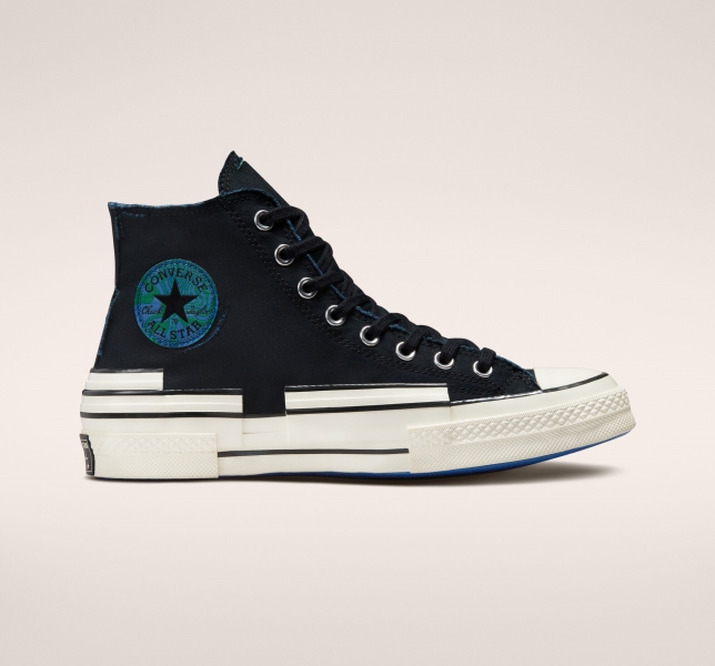 Pánské Plátěné Boty Converse Chuck 70 Hacked Heel Tear Away Černé Šedé Blankyt | 84IBEQXZC