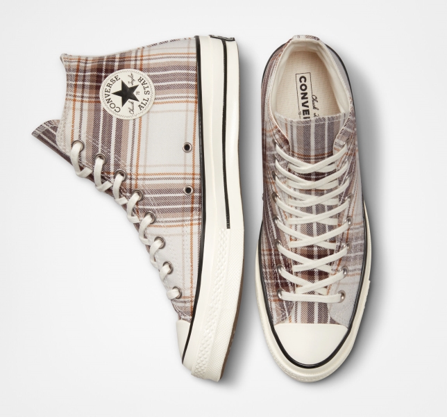 Pánské Plátěné Boty Converse Chuck 70 Tartan Černé | 95RAVLHXI