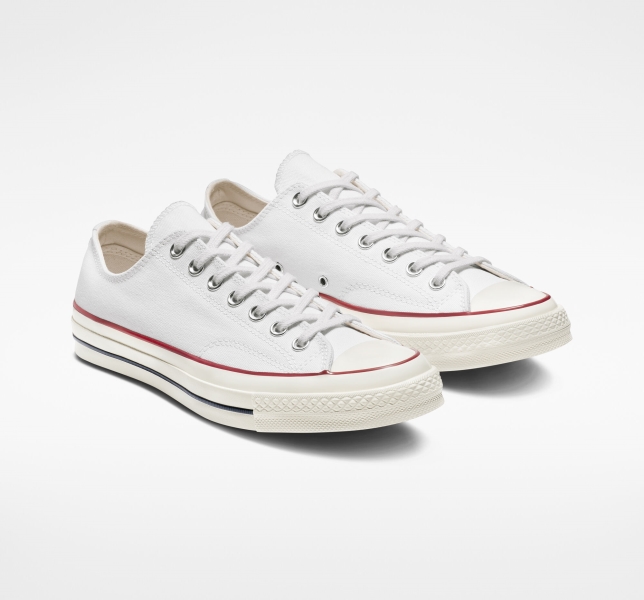 Pánské Plátěné Boty Converse Chuck 70 Vintage Bílé Tmavě Červené | 38RQEIMCT