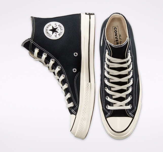 Pánské Plátěné Boty Converse Chuck 70 Vintage Černé Černé | 76OFNUVTK