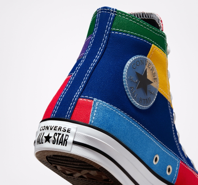 Pánské Plátěné Boty Converse Chuck Taylor All Star Patchwork Červené Blankyt | 31NKSLQIZ