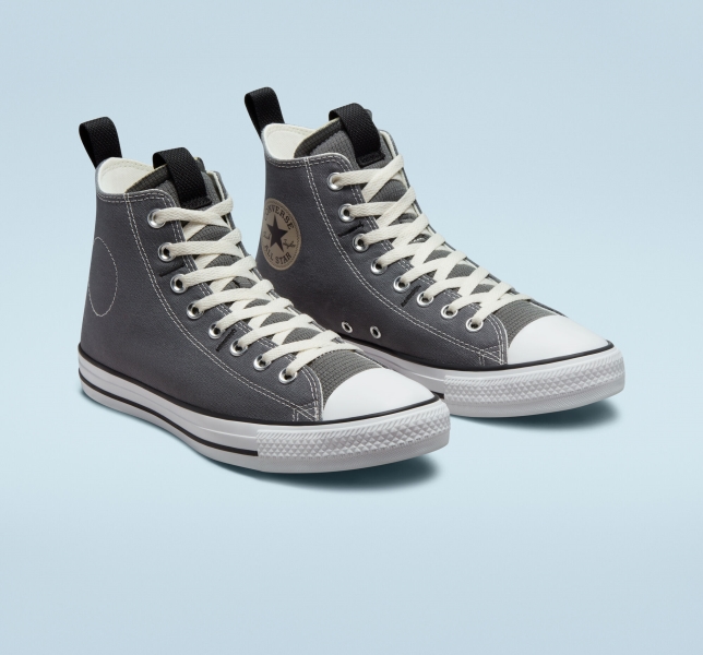 Pánské Plátěné Boty Converse Chuck Taylor All Star Deco Stitch Šedé Černé | 32XZDOGFC