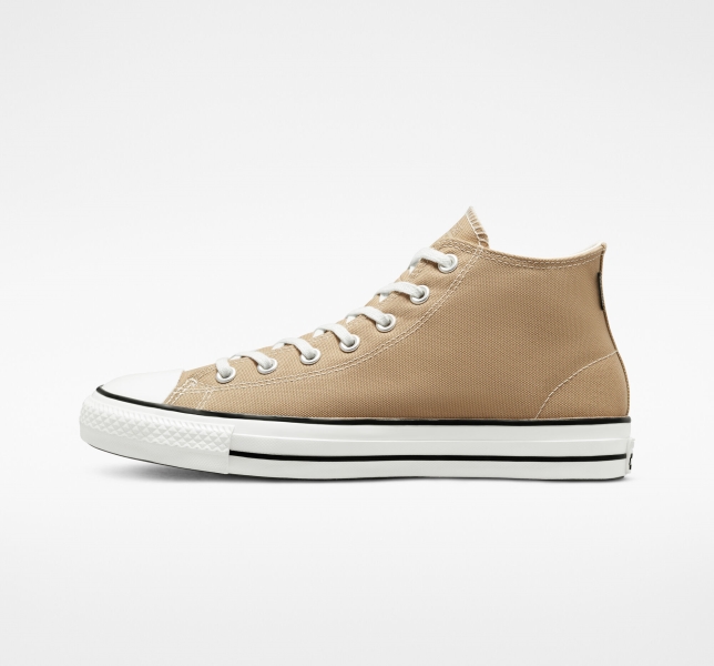 Pánské Plátěné Boty Converse Chuck Taylor All Star Pro Mid Renew Hnědožlutý Černé | 35MCEJHVD