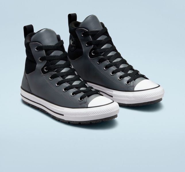 Pánské Plátěné Boty Converse Chuck Taylor All Star Berkshire Šedé Černé Černé | 37EKNWPGL