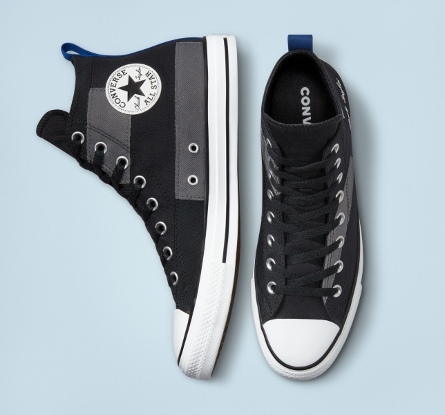 Pánské Plátěné Boty Converse Chuck Taylor All Star Desert Patchwork Černé Blankyt Bílé | 46LNTOXJZ