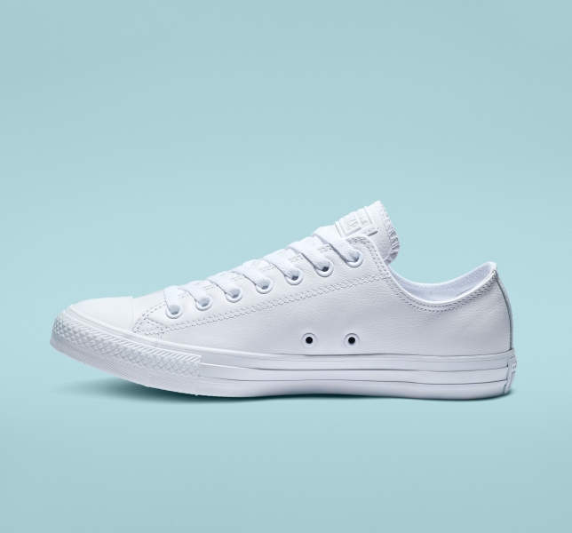 Pánské Plátěné Boty Converse Chuck Taylor All Star Læder Bílé | 65FYUBSCR