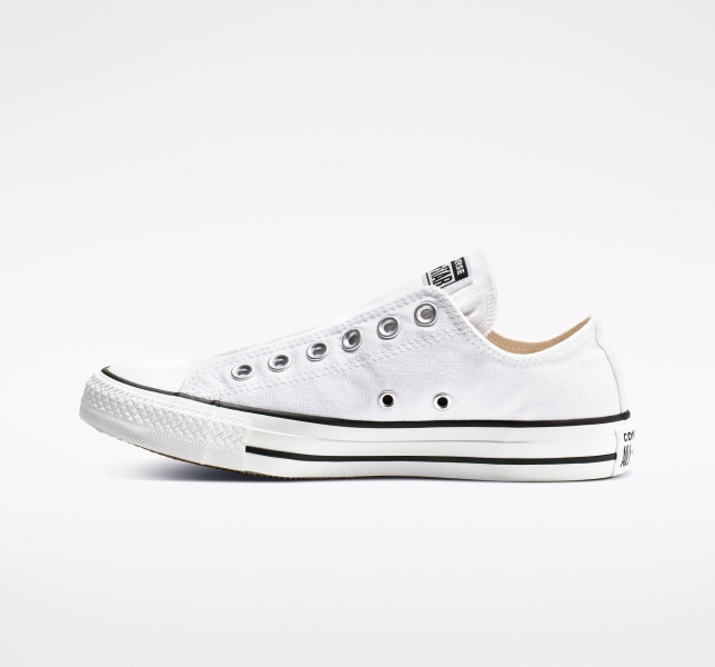 Pánské Plátěné Boty Converse Chuck Taylor All Star Slip Bílé Černé Bílé | 76HLSKTQF