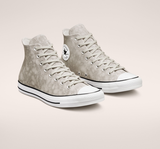 Pánské Plátěné Boty Converse Chuck Taylor All Star Distressed Læder Světle Béžový | 80JRZBWSV