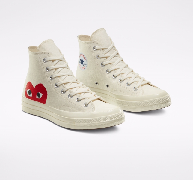 Pánské Plátěné Boty Converse Comme des PLAY Chuck 70 Bílé Červené | 09WOLYCUH