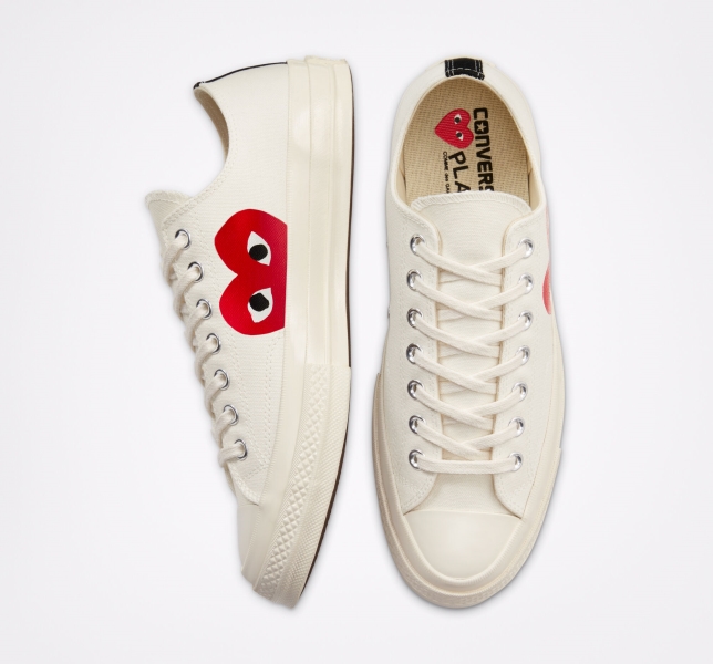 Pánské Plátěné Boty Converse Comme des PLAY Chuck 70 Bílé Červené | 37GEPATXO