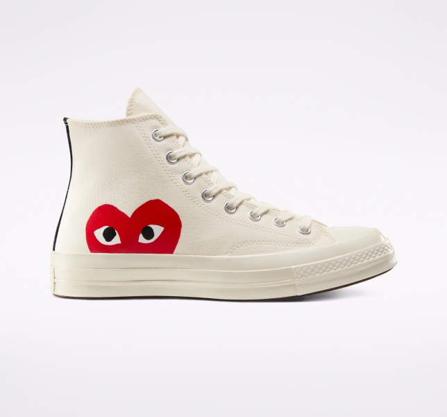 Pánské Plátěné Boty Converse Comme des PLAY Chuck 70 Bílé Červené | 43ERYMIBN