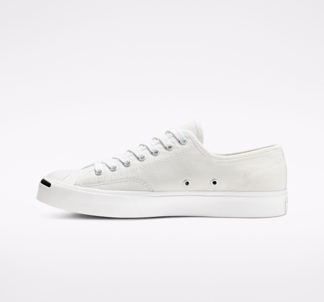 Pánské Plátěné Boty Converse Jack Purcell Bílé Bílé Černé | 92ZORSTDM